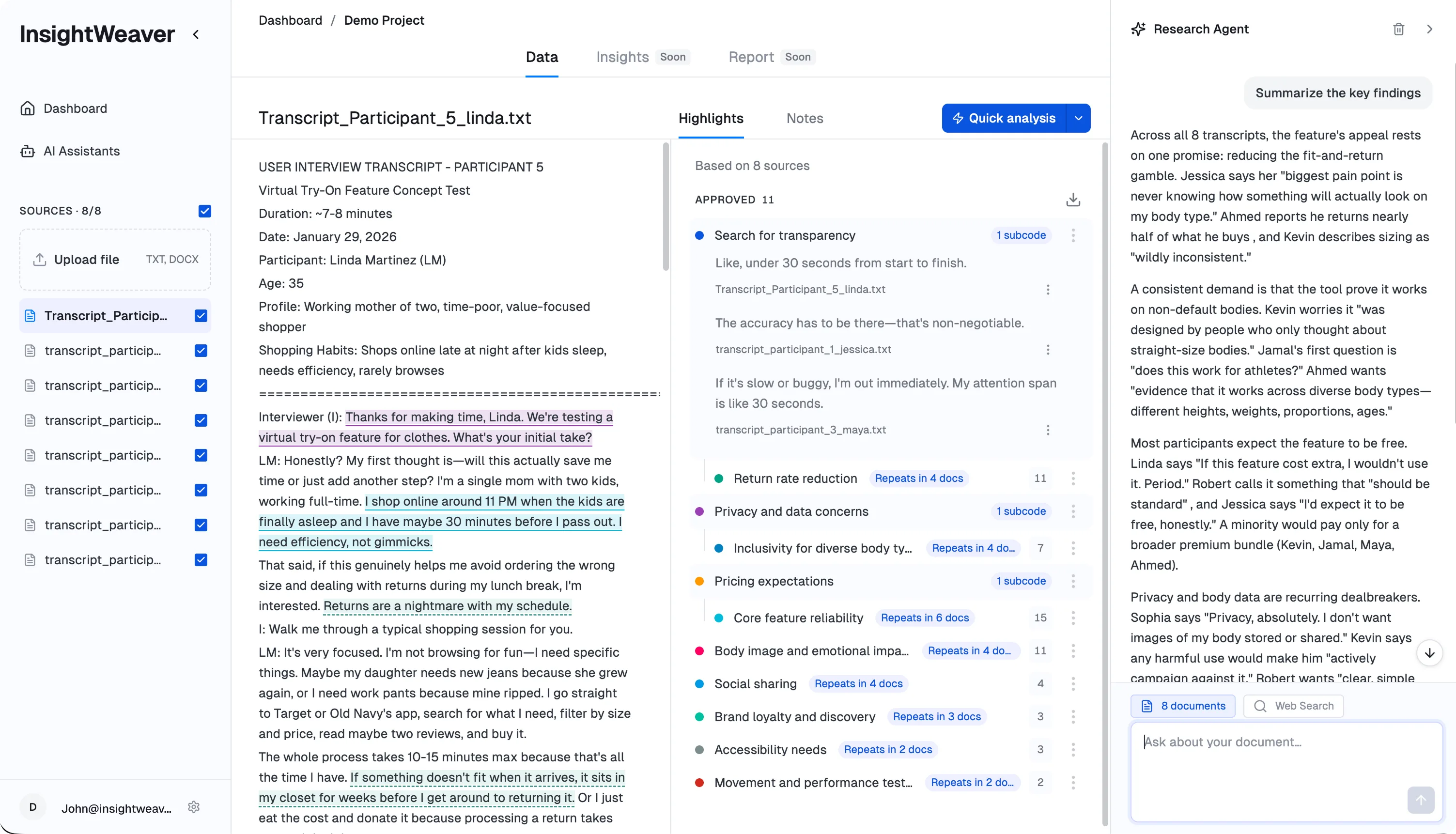 Agentic Research Assistant — product screenshot